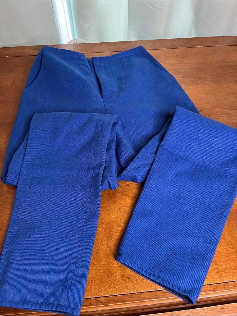 Elsa Esturgie Women's Royal Blue 100% Cotton Straight Leg Pants Small 4